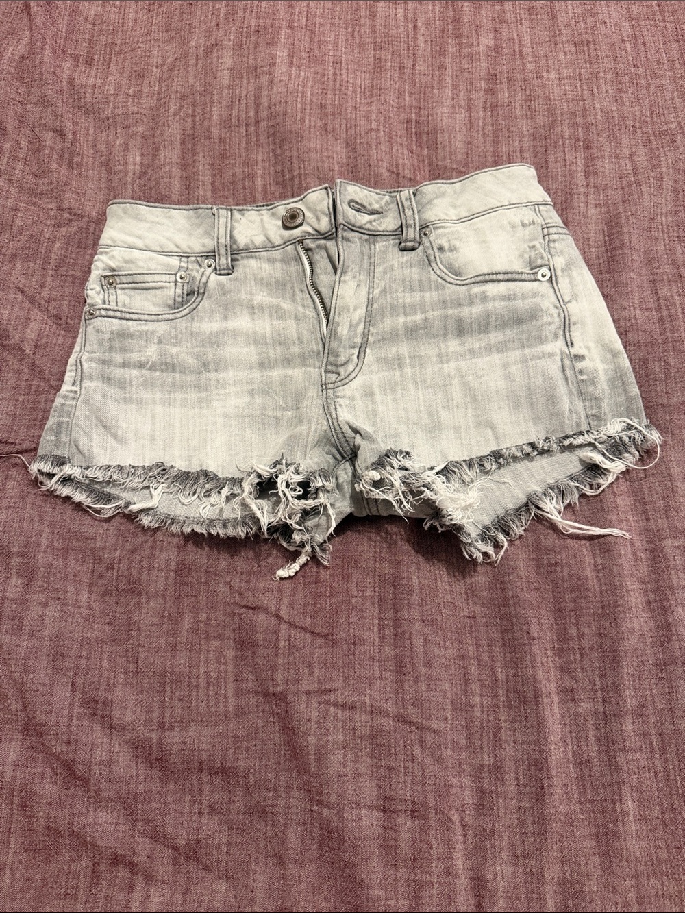 American Eagle Outfitters Light Washed Distressed Denim Shorts